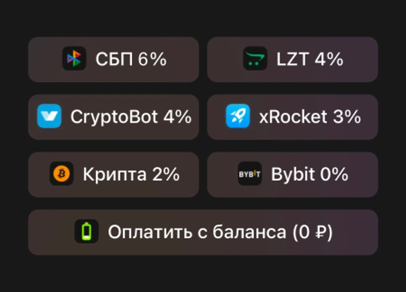 Интерфейс бота: оплатите заказ